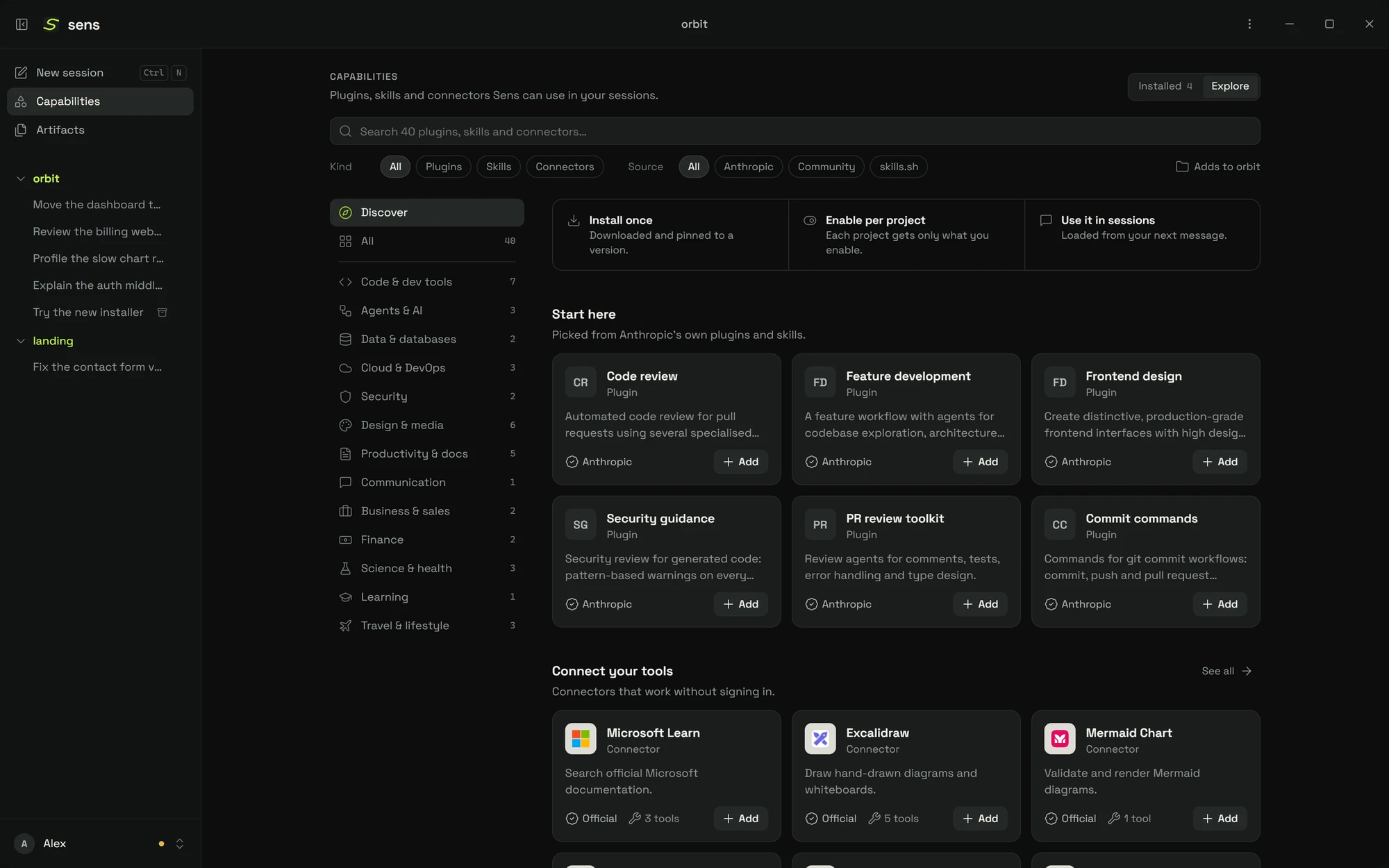 Capacidades: plugins, skills y conectores por propósito